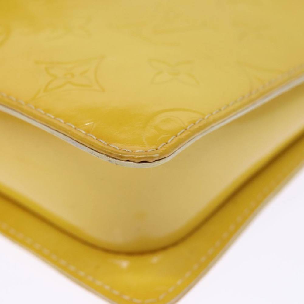 LOUIS VUITTON Monogram Vernis Motto Pouch Lime Yellow M91059 LV Auth 75874 - Picture 16 of 16